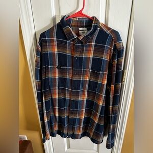 Men’s Old Navy Blue and Orange Flannel XL